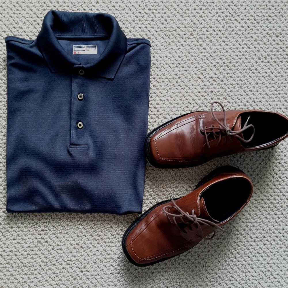 ● Mens Charcoal Grey Performance Polo Size M ●